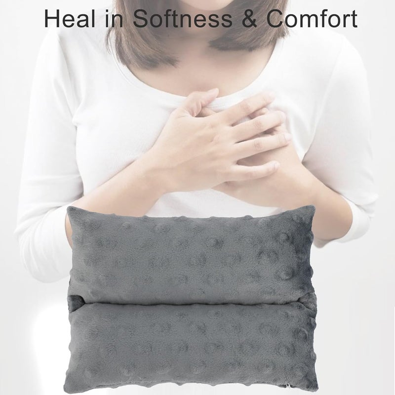 BNRendles Pacemaker Pillow Chemo Port Pillows for Mastectomy, Open Heart Surgery Recovery Gifts Breast Cancer Bypass Post Surgery Cushion, Minky Dot Dark Gray - Image 2